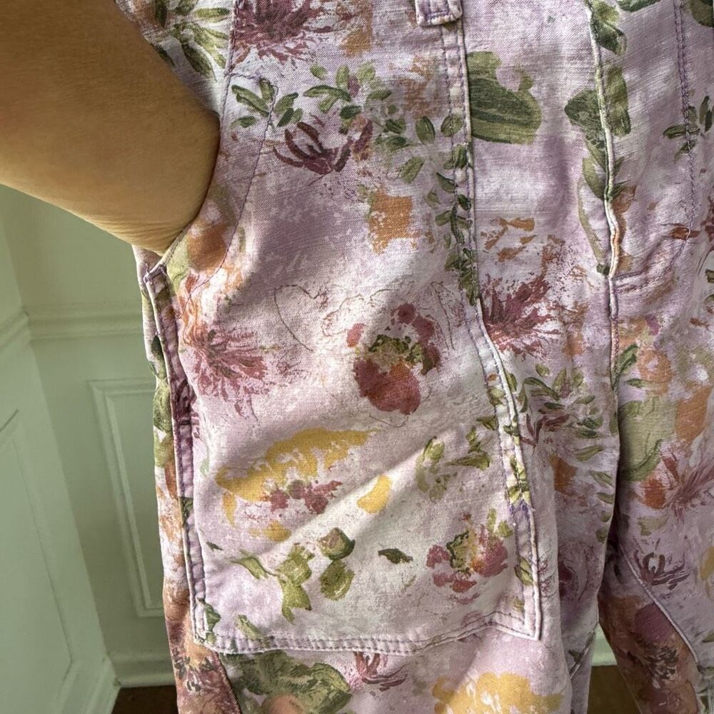 Pilcro Anthropologie Purple Floral Shorts 25 - Picture 3 of 10